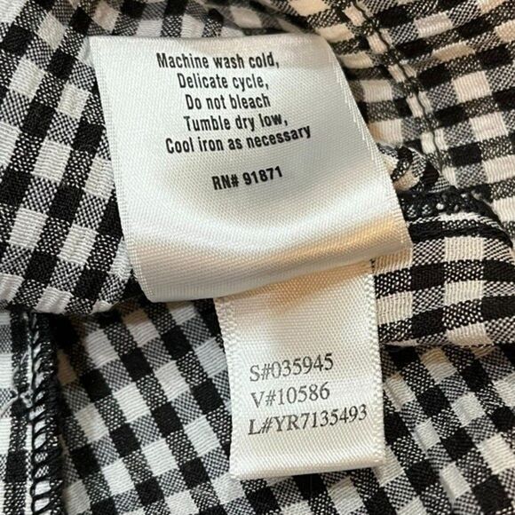 Norm Thompson Womens Blazer Black White Check Button Up Long Sleeve Sz XS - Picture 13 of 16